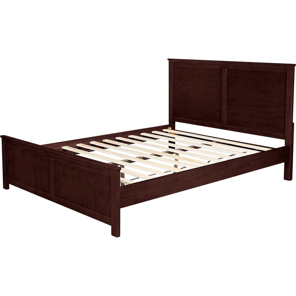 Winston Wooden Platform Bed with Paneled Headboard