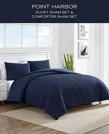 Nautica Point Harbor Embossed 2 Piece Duvet Cover Set， Twin