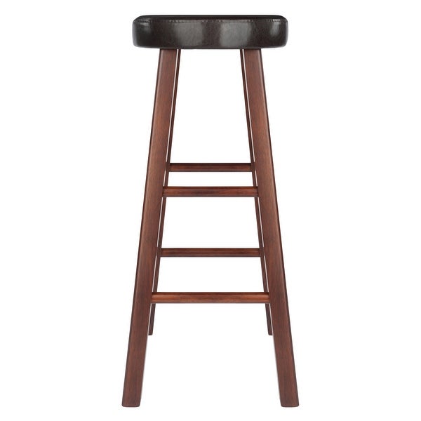 Maria Cushion Seat Bar Stools， 2-Pc Set， Espresso and Walnut