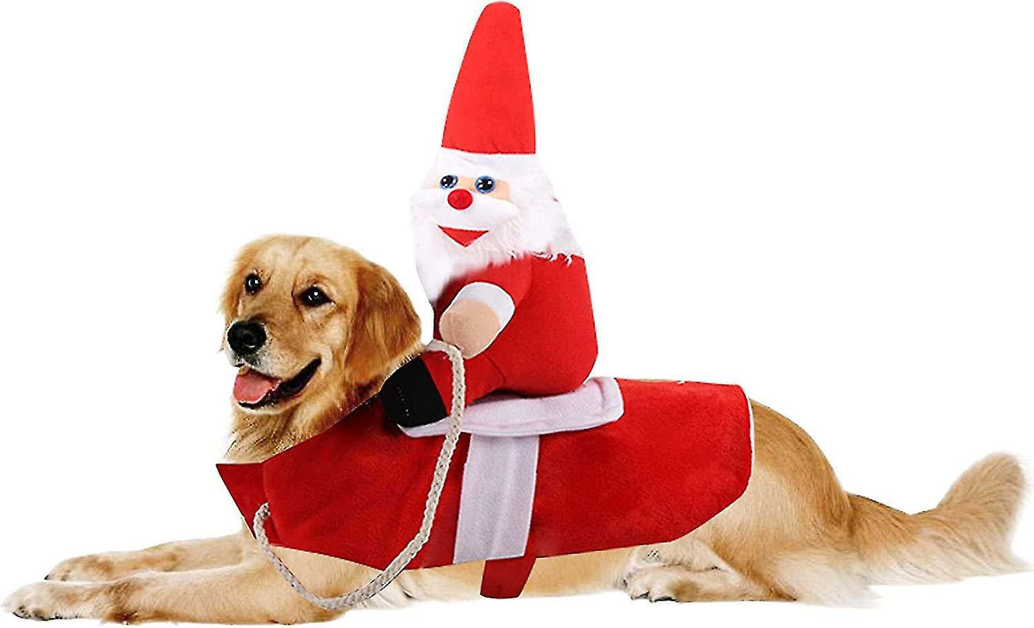 Santa Claus Dog Costume，warm Plush For Xl