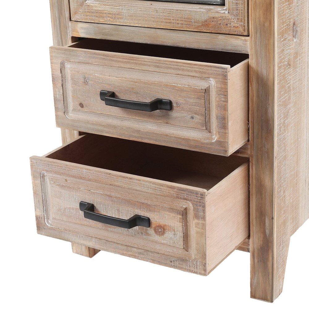 Rustic Wood 2 Drawer 1 Door Slim Storage Cabinet   48.23\