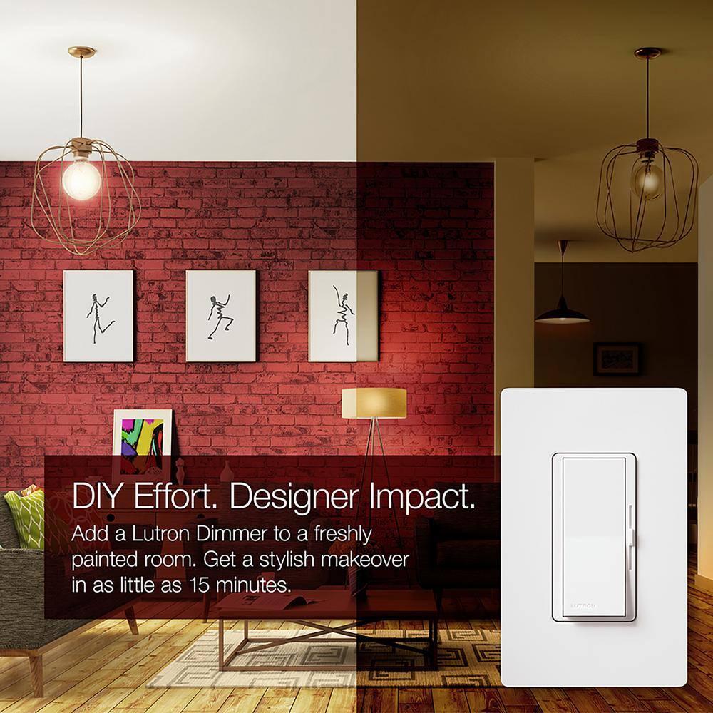 Lutron Diva LED+ Dimmer Switch wWallplate for Dimmable LED Bulbs 150-WattSingle-Pole or 3-Way White (DVWCL-3PK-WH) (3-Pack) DVWCL-3PK-WH