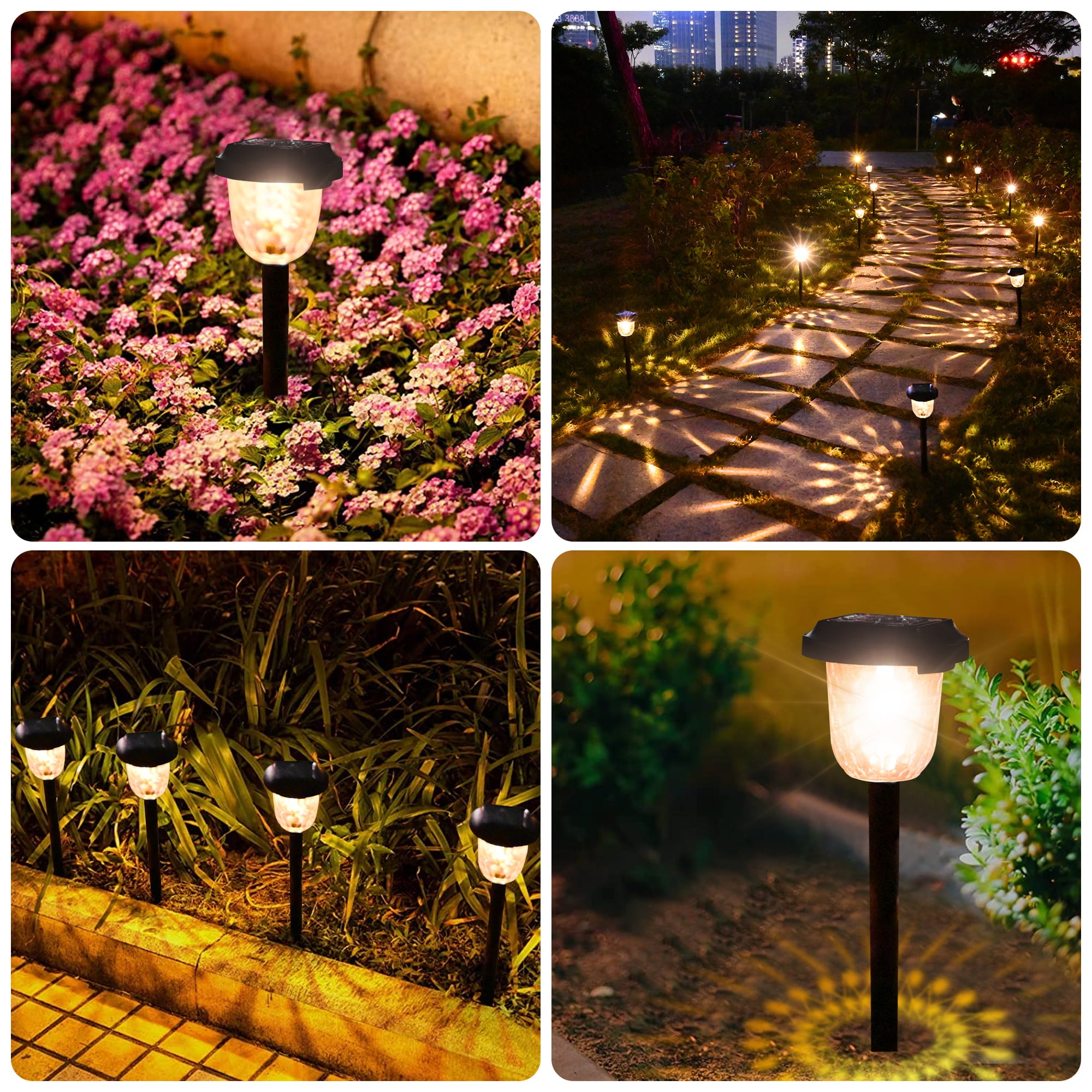 Homore Solar Pathway Lights， Garden Lights Auto-on/off Solar Landscape Lights for Lawn Patio Yard Garden Pathway Driveway