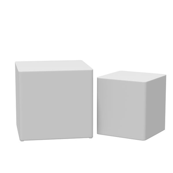 End Table Square Shape Nesting For Multi Spaces， Set of 2