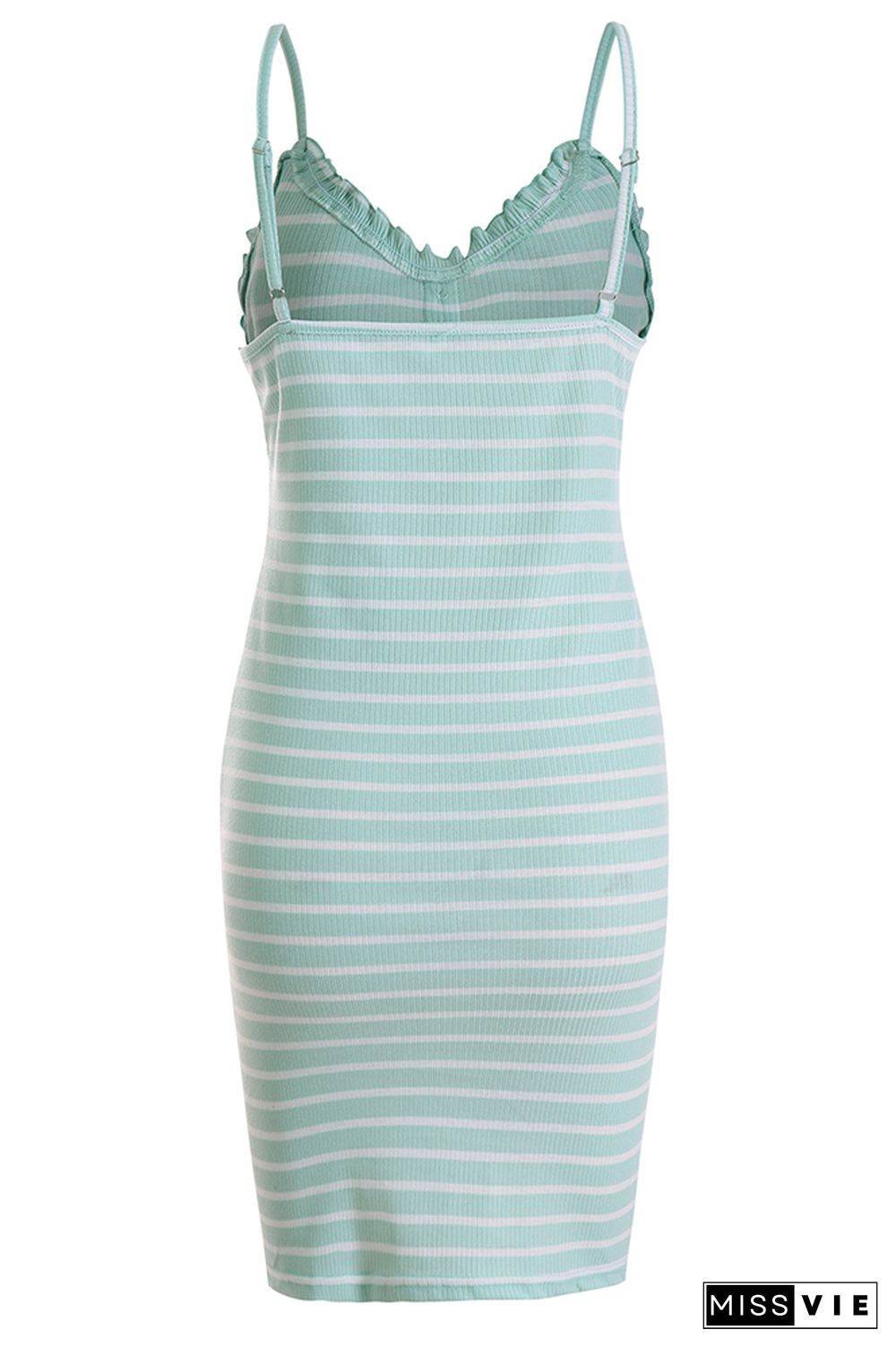 Striped Print Sleeveless Slip Dress Wholesale