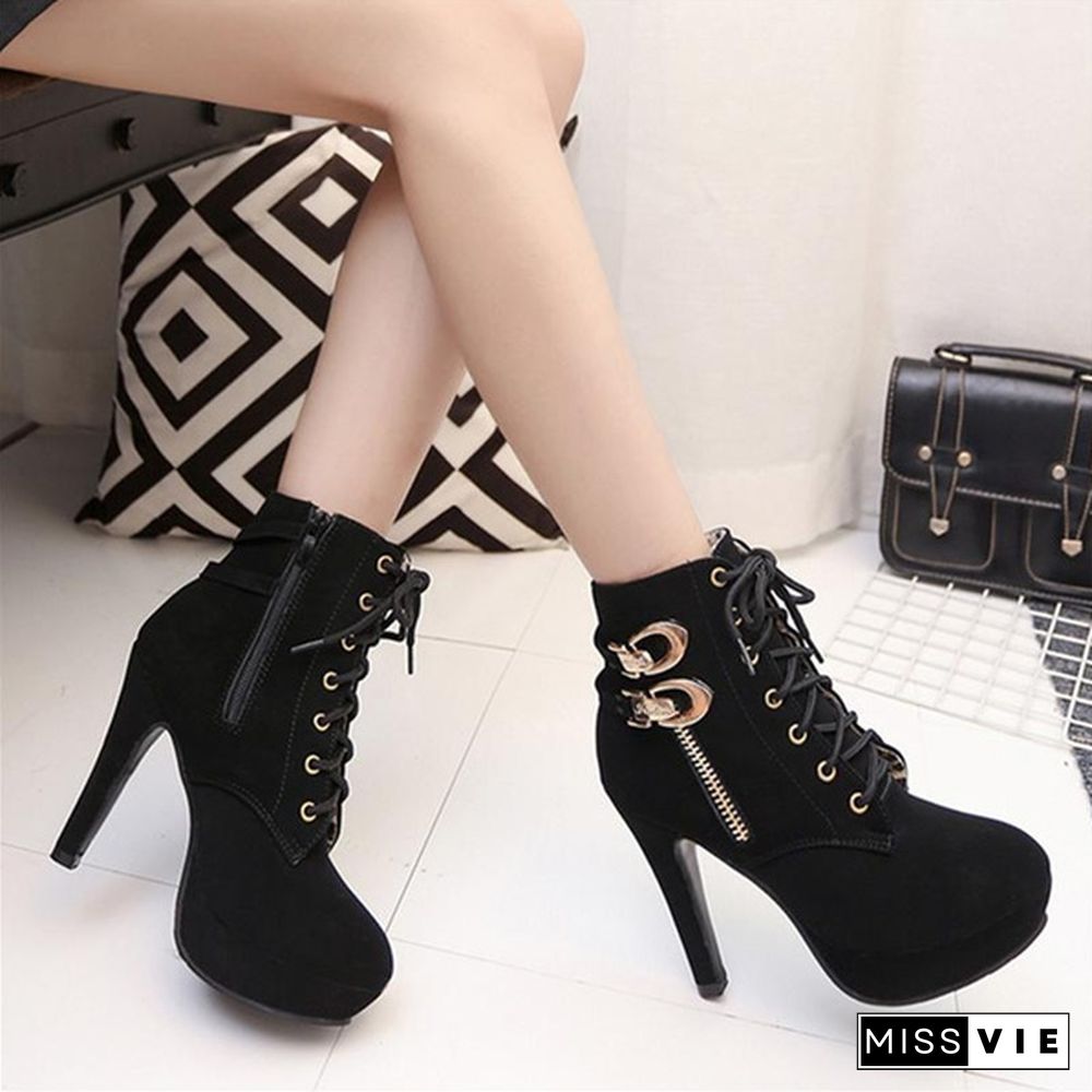 Women's High Heel Winter Boots Fashion Platform Shoes