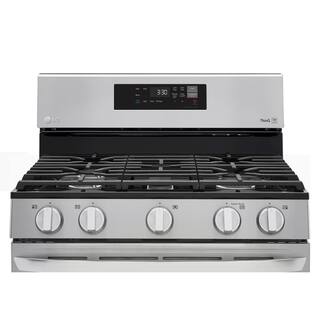 LG 30 in. 5.8 cu.ft. Smart Single Oven Gas Range with EasyClean Wi-Fi Enabled in. Stainless Steel LRGL5821S