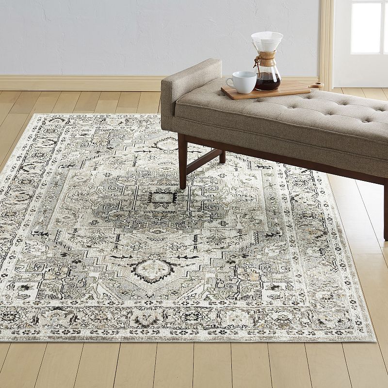 Everwash Treasure Rubia Traditional Medallion Area Rug