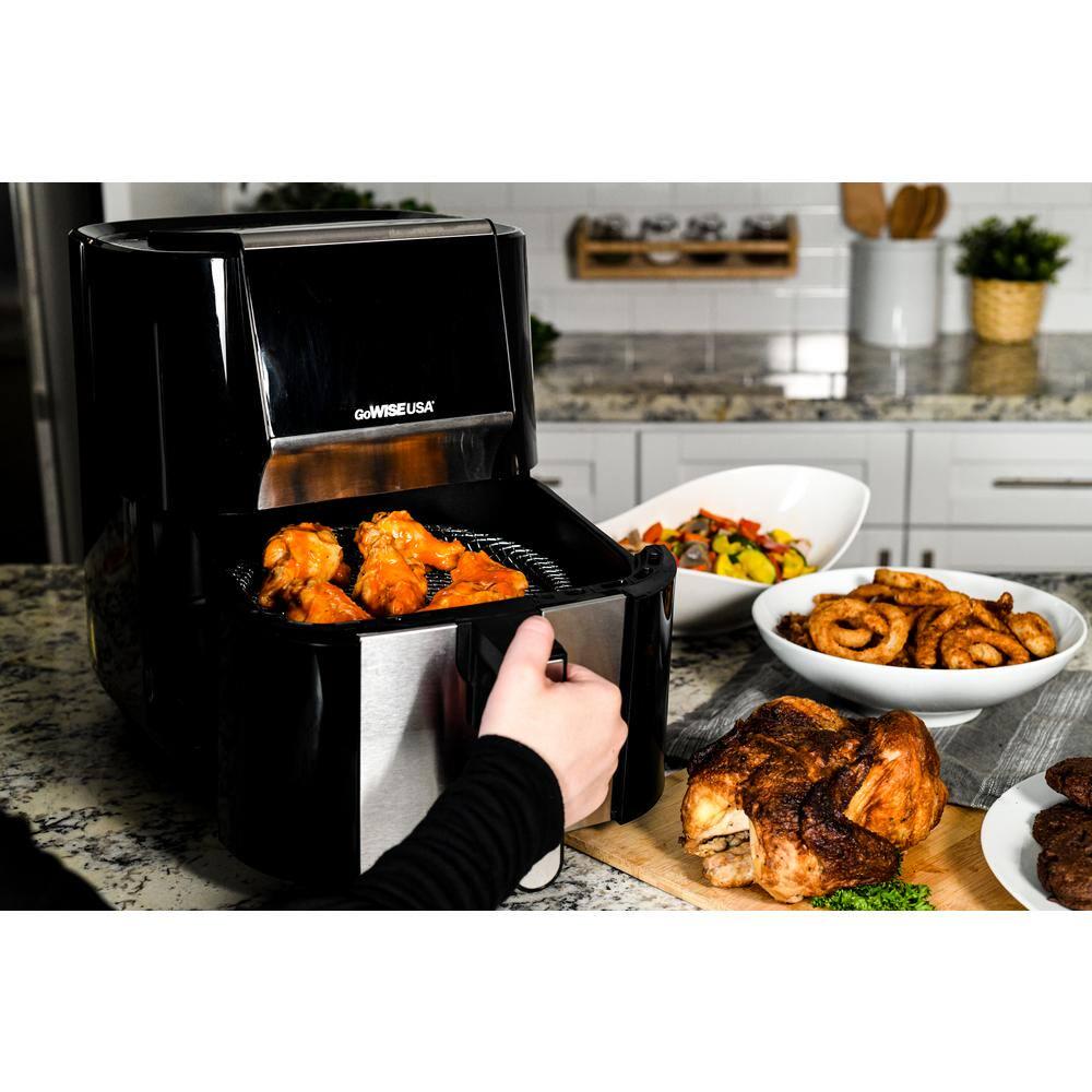 GoWISE USA 7 qt BlackStainless Steel Air Fryer and Dehydrator Max XL