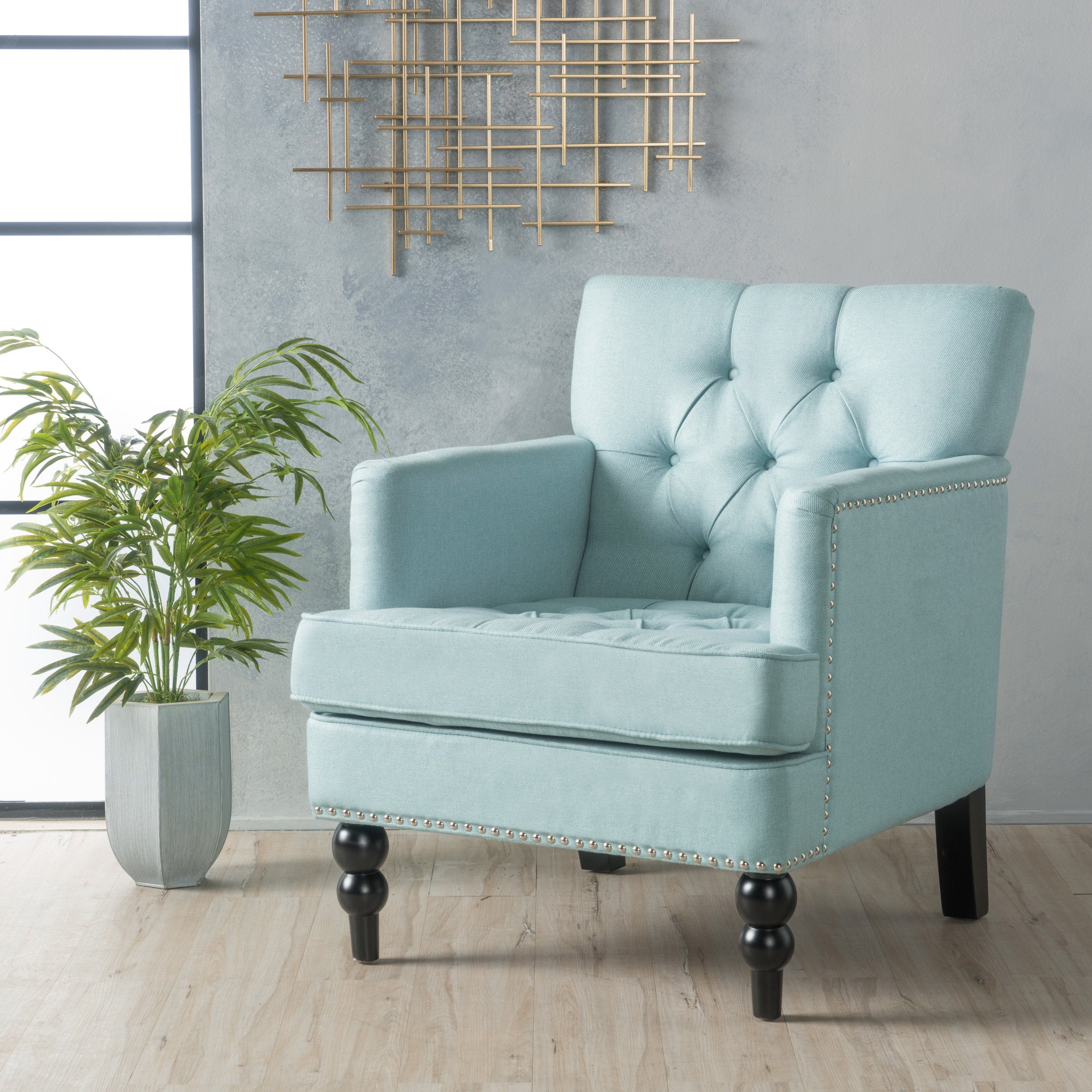 Madene Tufted Back Fabric Club Chair