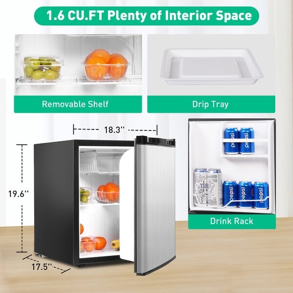 1.6 Cu.Ft. Compact Refrigerator with a chiller box and Adjustable Legs - 18.3''(L)×17.5''(W)×19.6''(H)