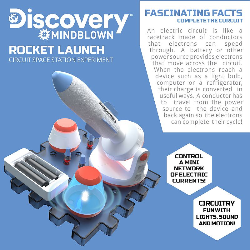 Discovery #Mindblown Rocket Launch Space Station Circuitry Set， Build-it-Yourself Engineering Toy Kit