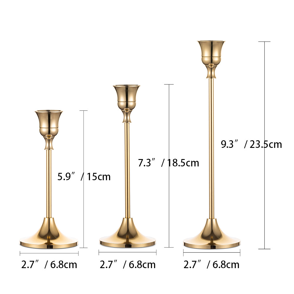 Nuptio Taper Candle Holders In Bulk Goblet Brass Gold Candlestick Holders Set of 30