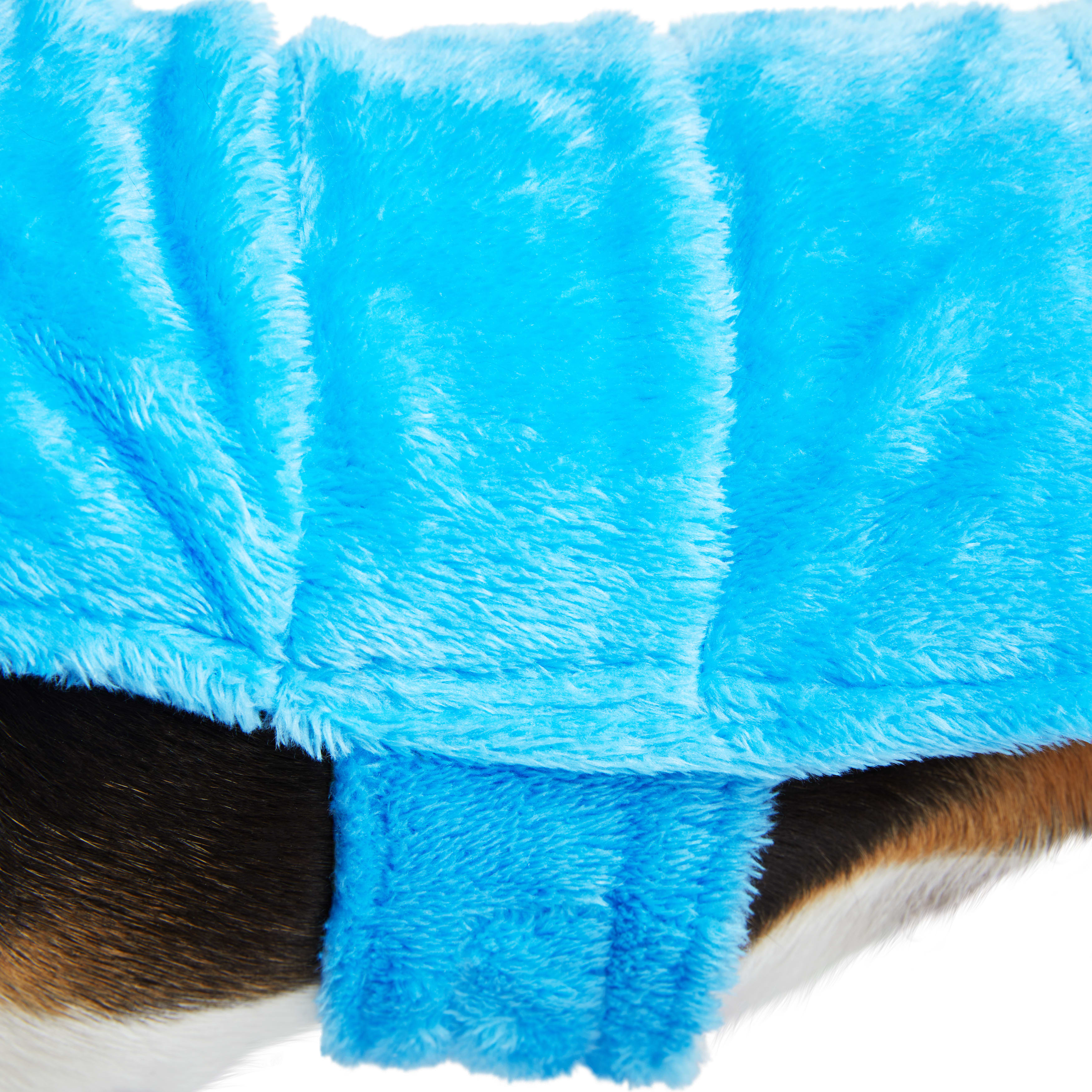 YOULY Blue Reversible Cozy Puffer Dog Jacket， X-Small/Small