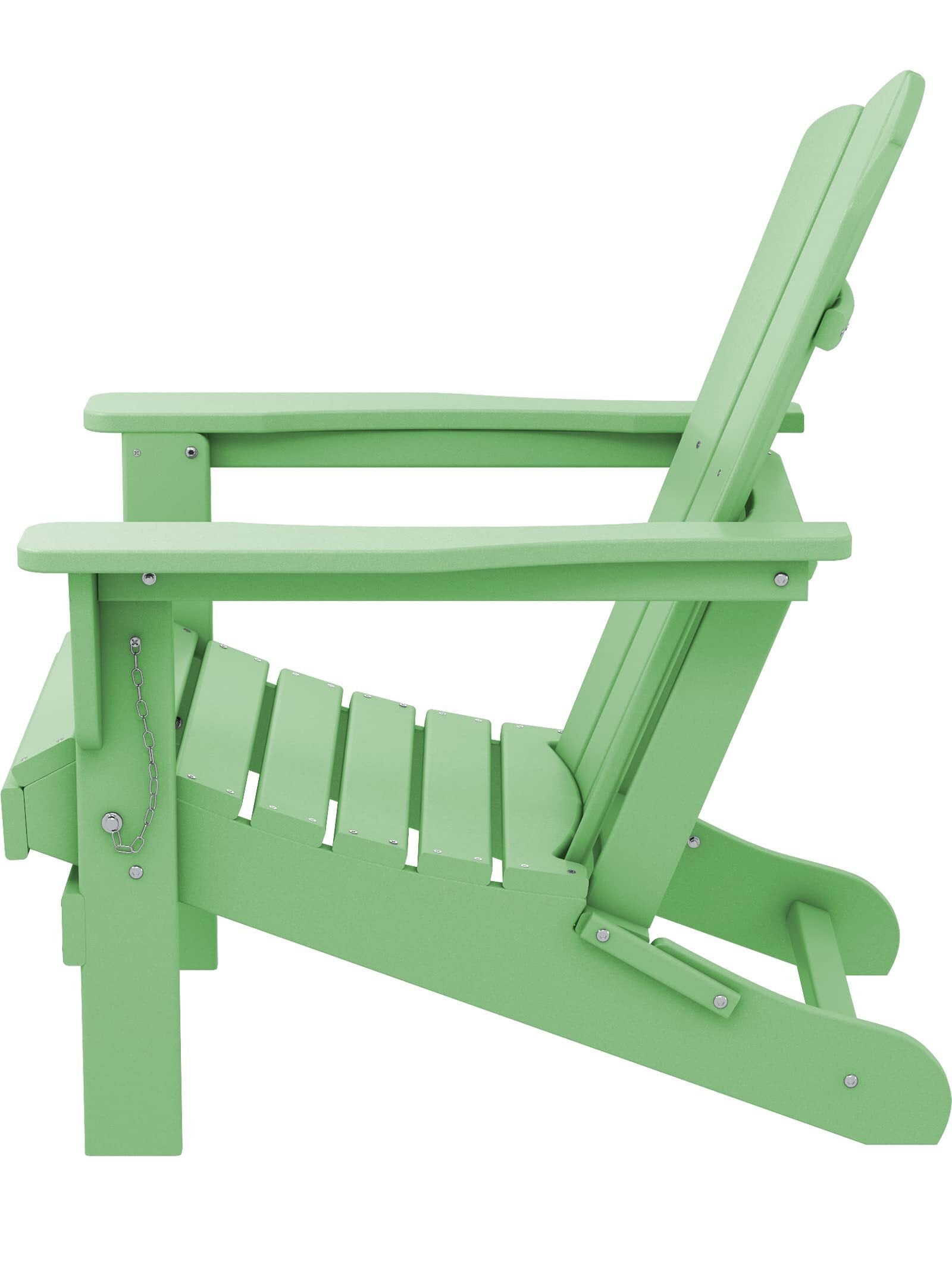 Outdoor Patio Folding Plastic Adirondack Chair for Garden, Light Green