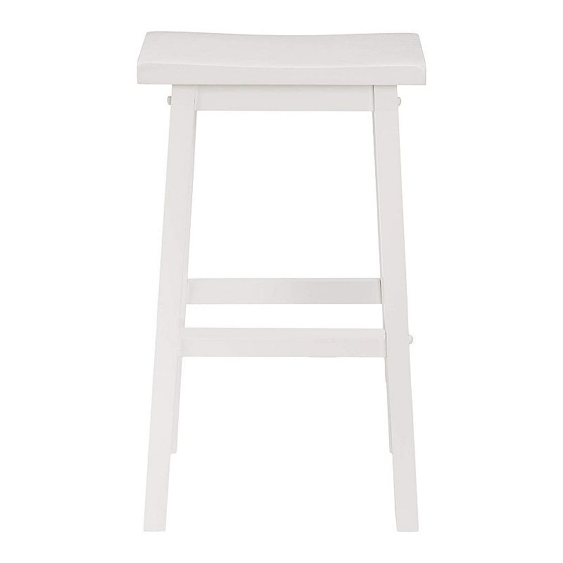 Pj Wood Saddle-seat 29 Inch Kitchen， Table， and Bar Counter Stool， White， Set Of 2