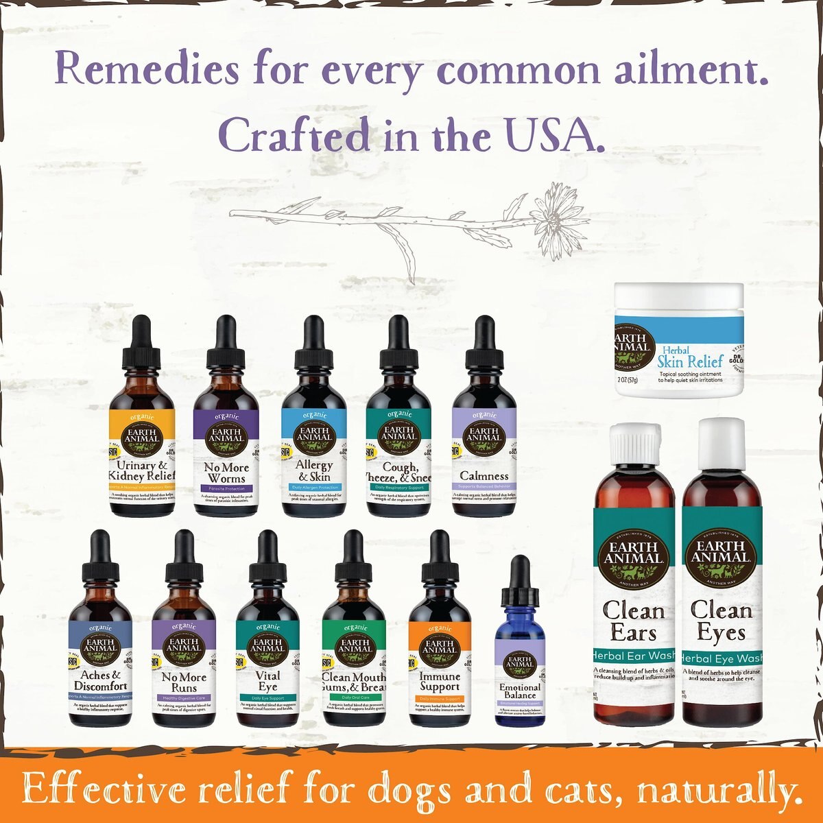 Earth Animal Natural Remedies Immune Support Liquid Homeopathic Immune Supplement for Dogs and Cats， 2-oz bottle