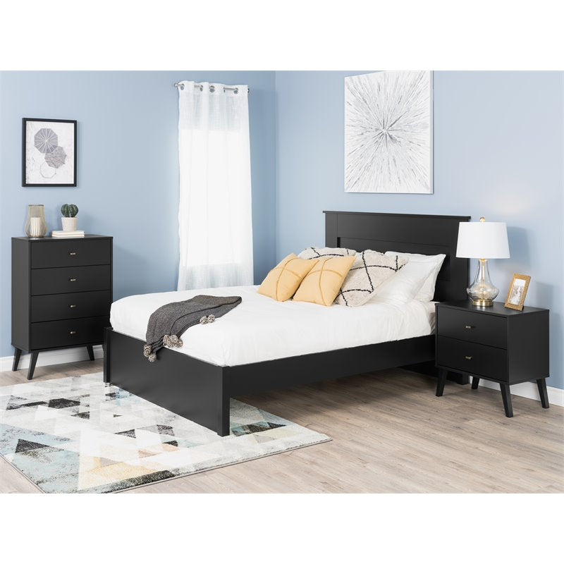 Home Square 2-Piece Set with Modern 2-Drawer Nightstand and Tall 6-Drawer Chest