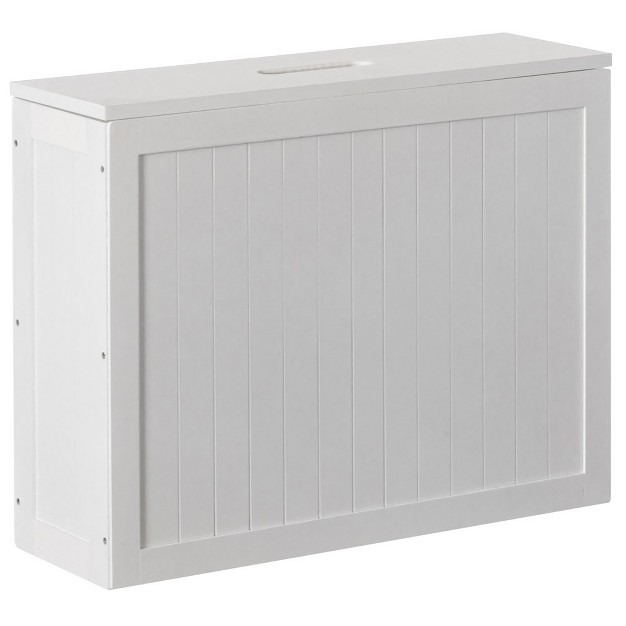 Wooden White Finish Storage Box With Cover Small Storage Laundry Hamper