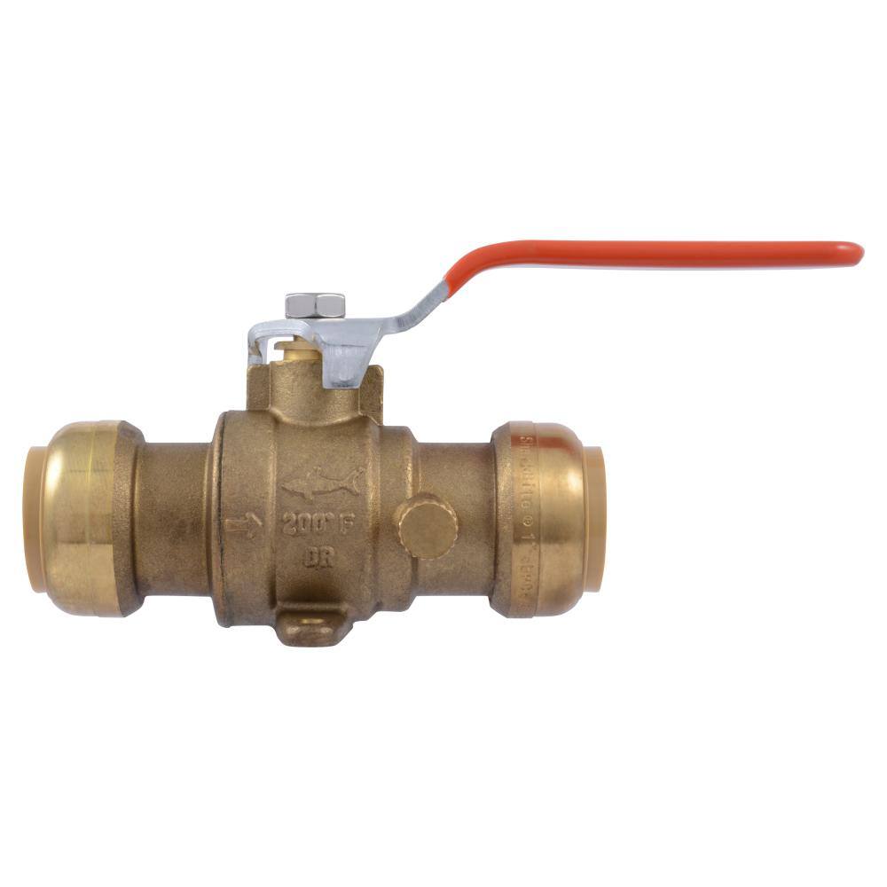 SharkBite 1 in. Push-to-Connect Brass Drop Ear Ball Valve with Drain 24617-0000LF