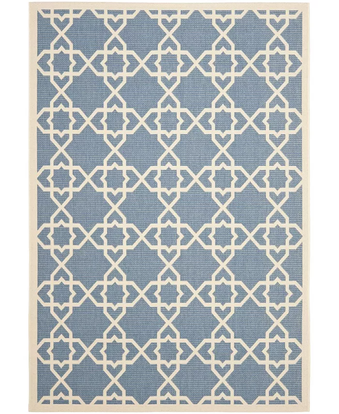 Safavieh Courtyard CY6032 Blue and Beige 5'3 x 7'7 Sisal Weave Outdoor Area Rug