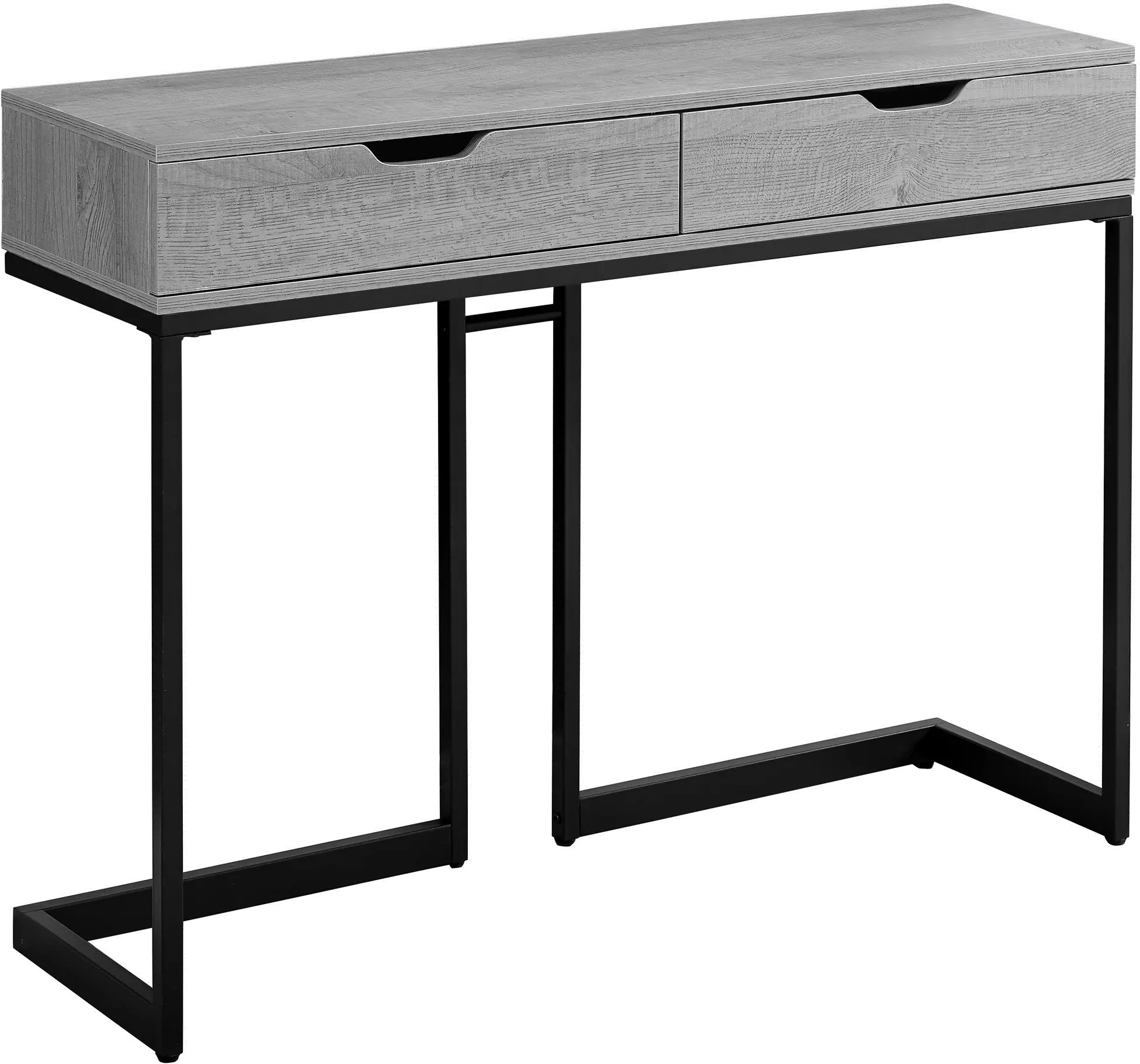 Gray and Black Metal 42 Inch Modern Sofa Table