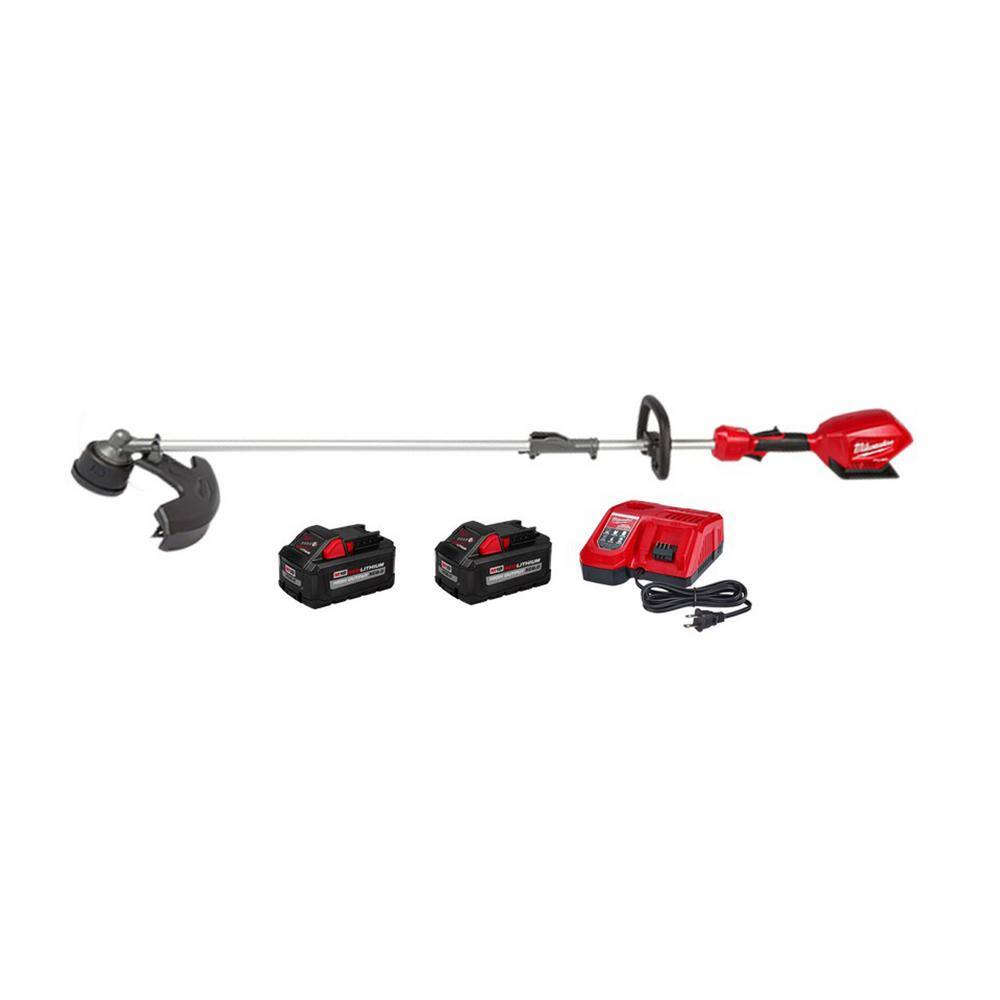 MW M18 FUEL 18V Lithium-Ion Brushless Cordless String Trimmer with QUIK-LOK Attachment Capability Two 8.0 Ah Batteries 2825-21ST-48-11-1880