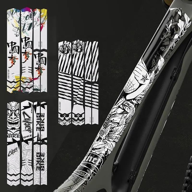 Colorful Patterns TPU Scratch Resistant Bicycle Sticker Frame Protector Anti Skid Cycle Guard Frame Cover MTB Road Bike Sticker