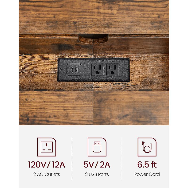 Narrow Console Table With 2 Outlet And 2 Usb Ports