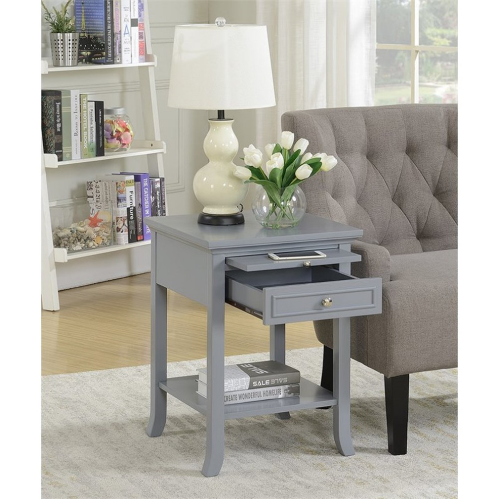 American Heritage Logan End Table in Espresso Mahogany Wood Finish   Transitional   Side Tables And End Tables   by Homesquare  Houzz