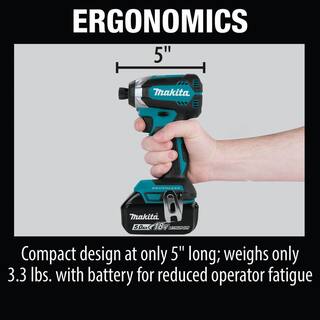 Makita 18V LXT Lithium-Ion Brushless Cordless 2-Piece Combo Kit (Hammer Drill Impact Driver) 5.0 Ah XT269T