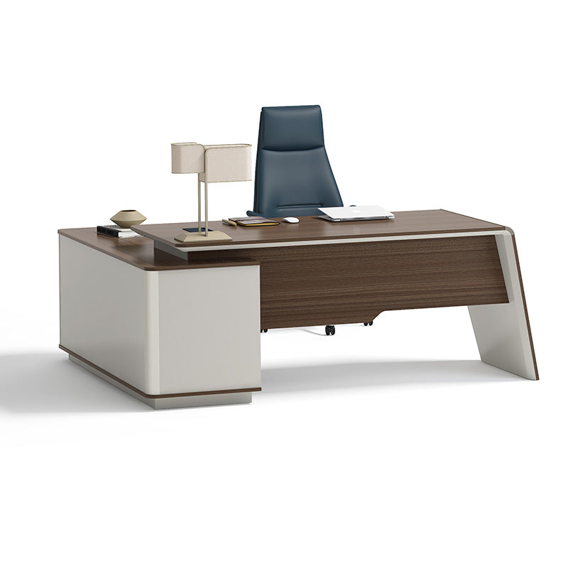 ANDERS Executive Desk Reversible Return 2.0M - Australian Gold Oak/ Beige