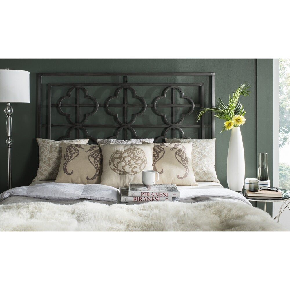 SAFAVIEH Lucina Antique Iron Quatrefoil Full Headboard