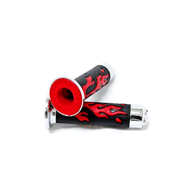 ATV / PWC Skull Gel Racing Grips Red Rubber Flame Compatible with Yamaha Raptor