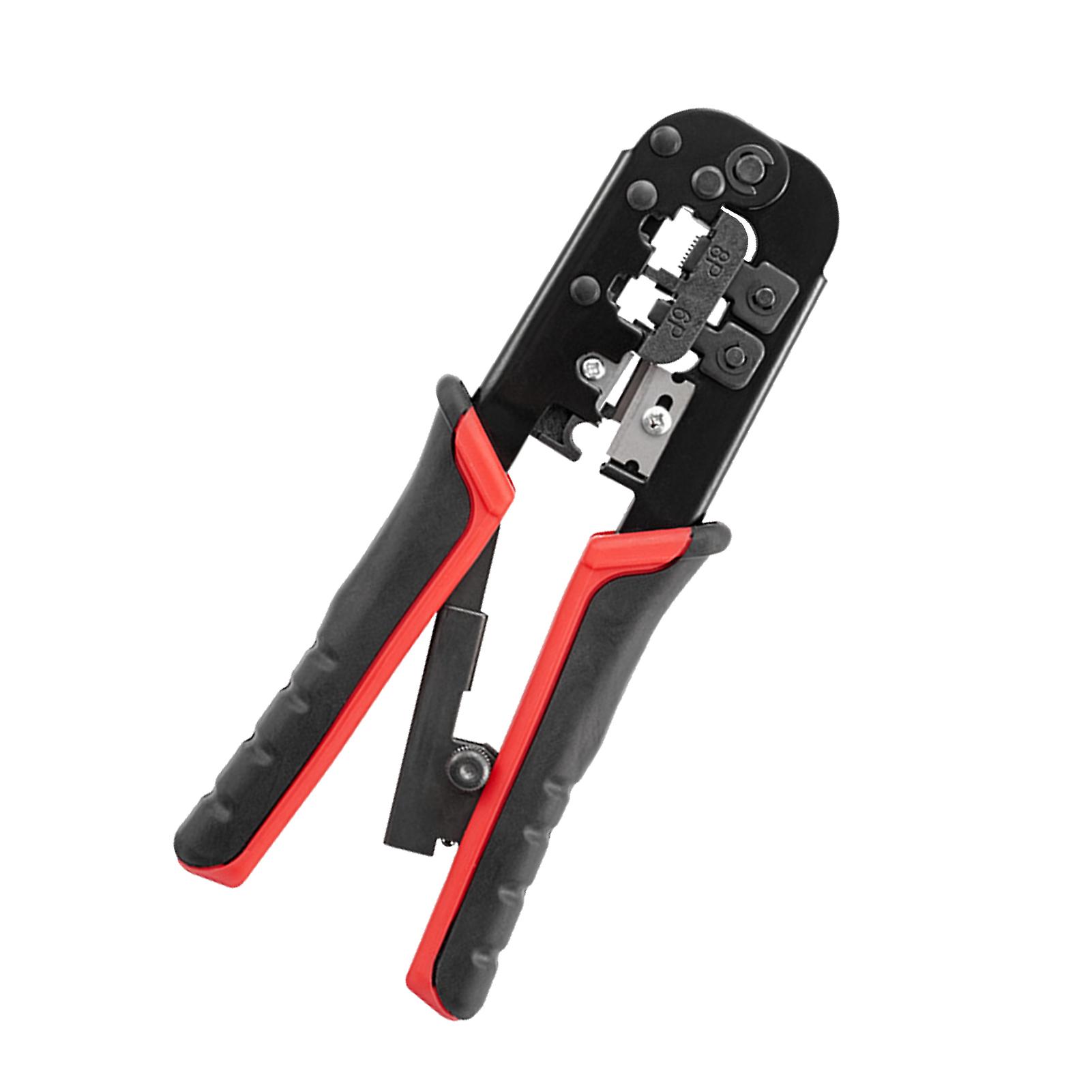 Ratcheting Crimping Tool 3 In 1 Multifunction Wire Crimpers Stripper Cutter， 8p 6p Network Line Telephone Wire Crimping Cable Stripping Cutting Electr