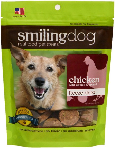 Herbsmith Smiling Dog Chicken with Apples and Spinach Freeze-Dried Dog Treats