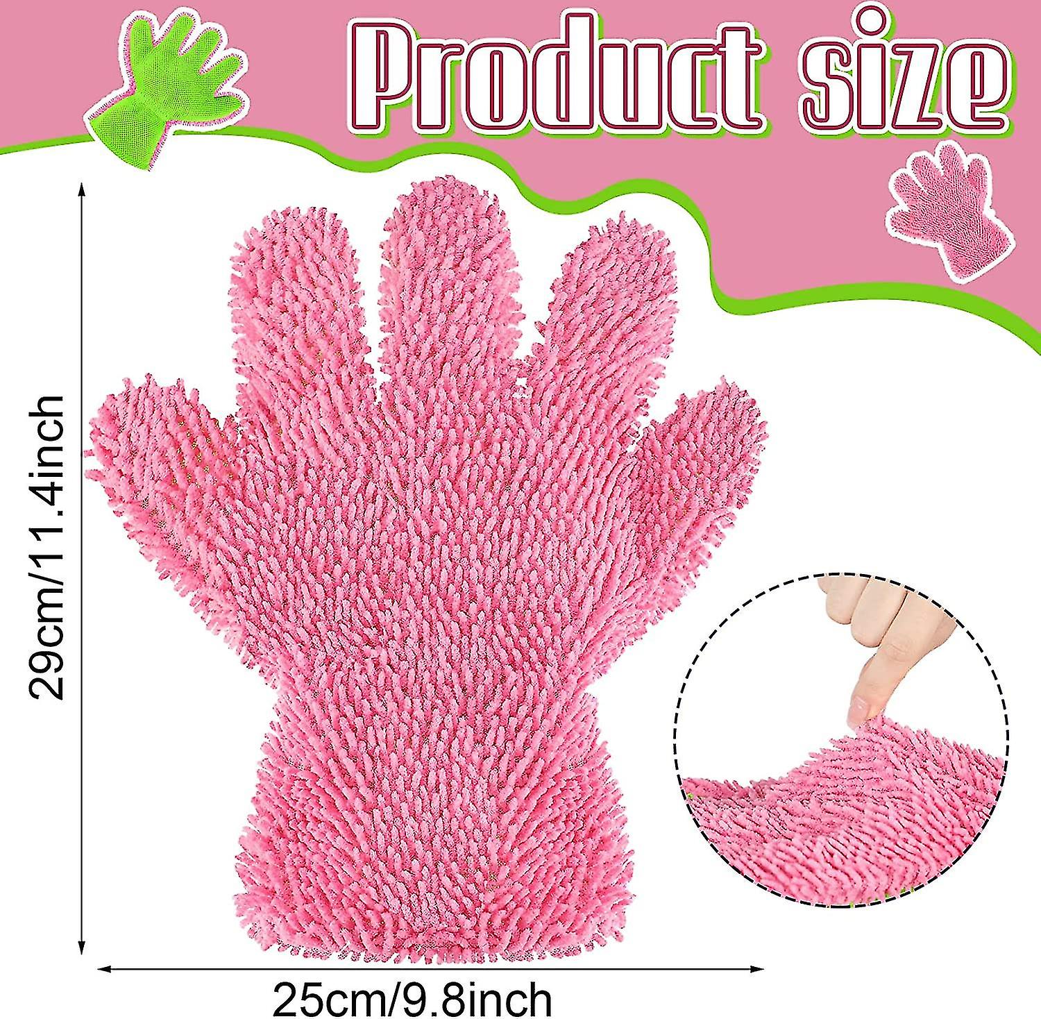 2 Packs Car Wash Mitt 5 Finger Microfiber Wash Mitts Auto Car Dusting Gloves