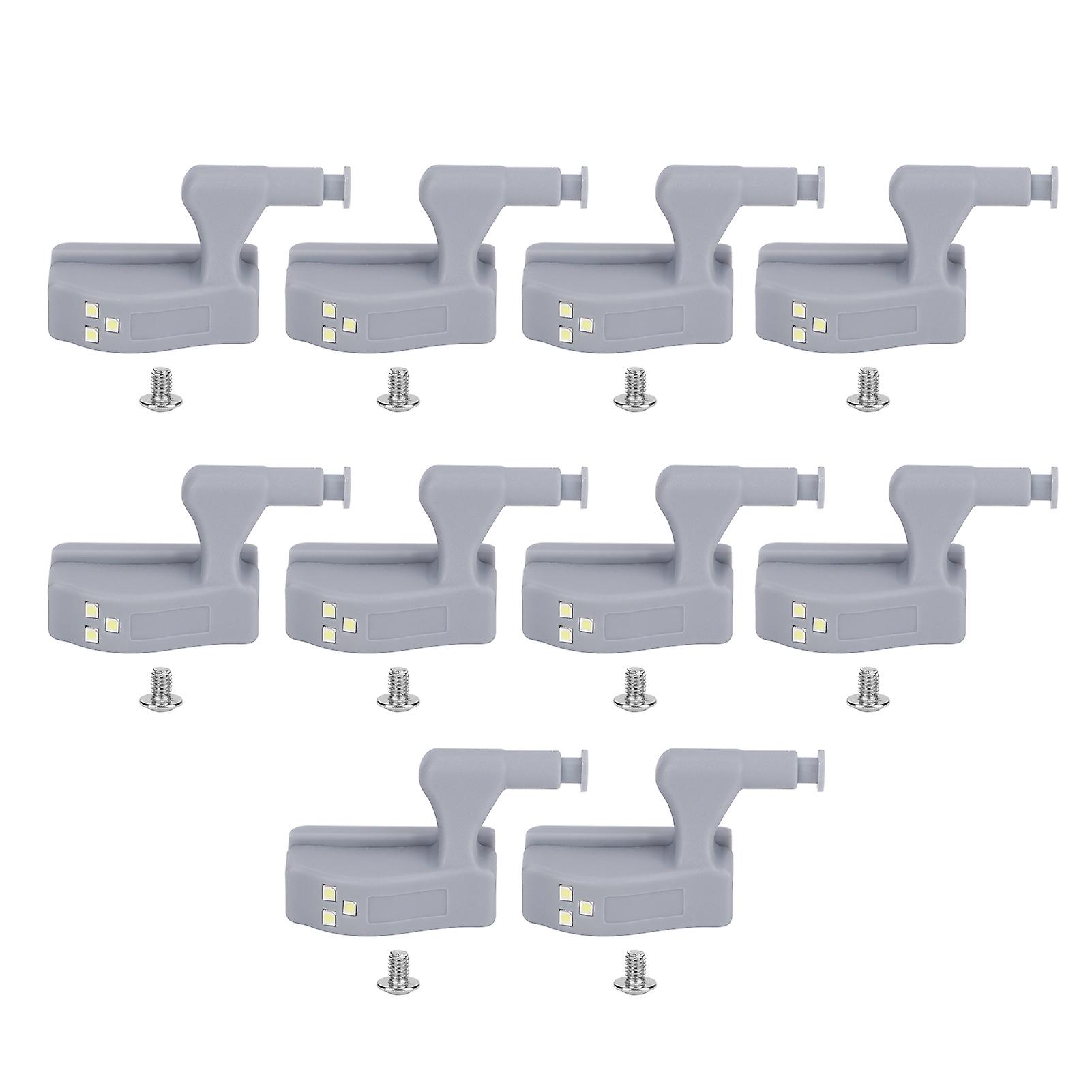 10set Hinge Led Sensor Light Set Home Cabinet Cupboard Closet Drawer Induction Lampwhite Light