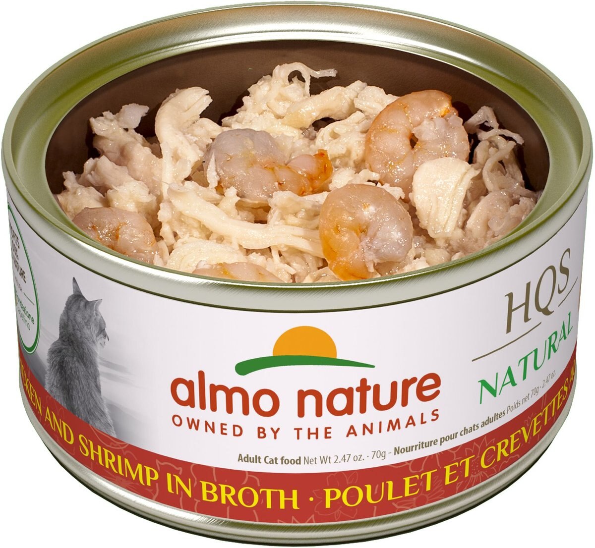 Almo Nature HQS Natural Chicken and Shrimp in Broth Grain-Free Canned Cat Food