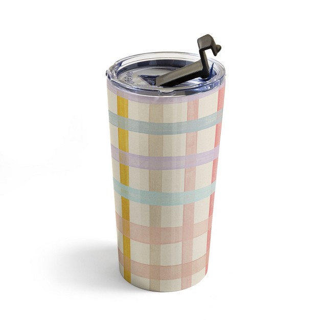 Gigi Rosado Pastel Plaid20 Oz Stainless Steel Travel Mug Deny Designs