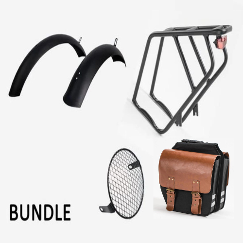 Revi Bikes Cheetah Pannier Bag + Rear Rack Fender and Rear Light Bundle