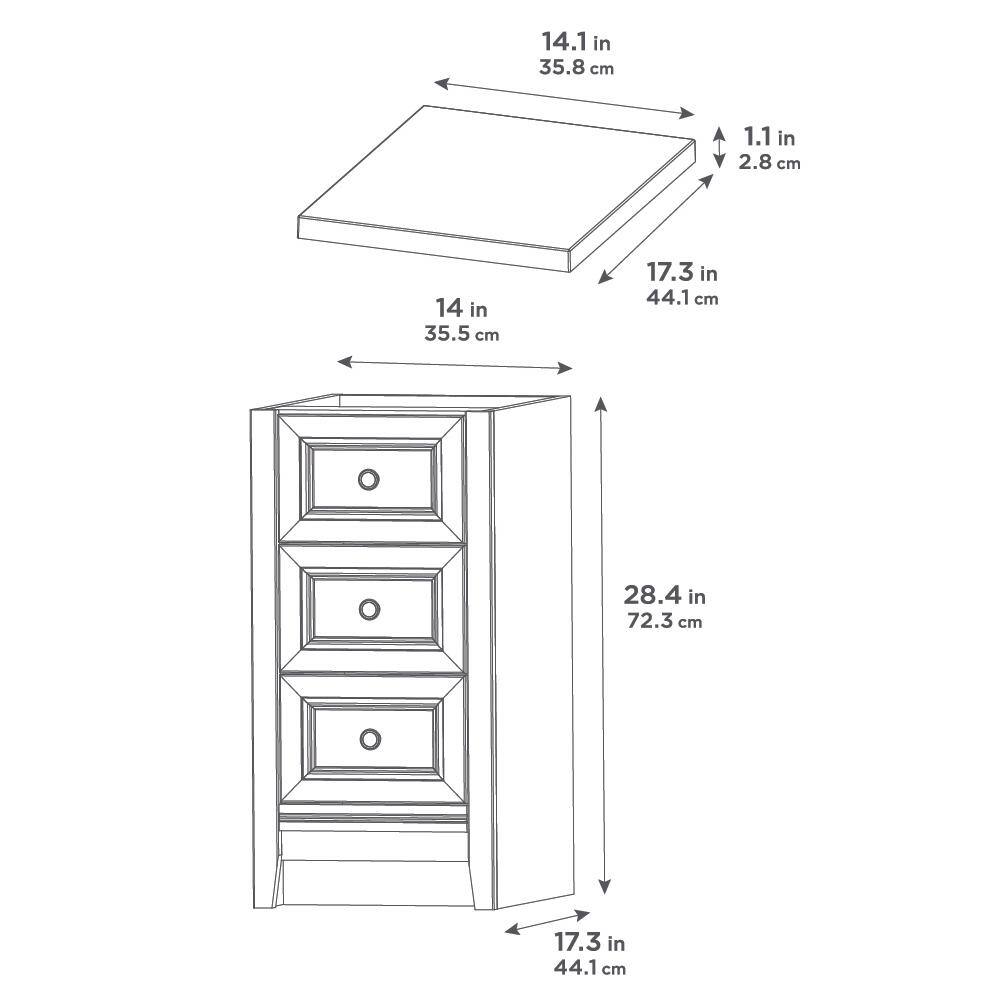 Glacier Bay Delridge 14 in. W x 30 in. H Bathroom Vanity in Chocolate with Solid Surface Vanity Top in Caramel MLT14P2-CH