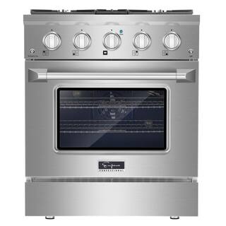 Empava 30 in. 4.2 cu. ft. Single Oven Freestanding Gas Range with 4 Burners in Stainless Steel EPV-30GR07