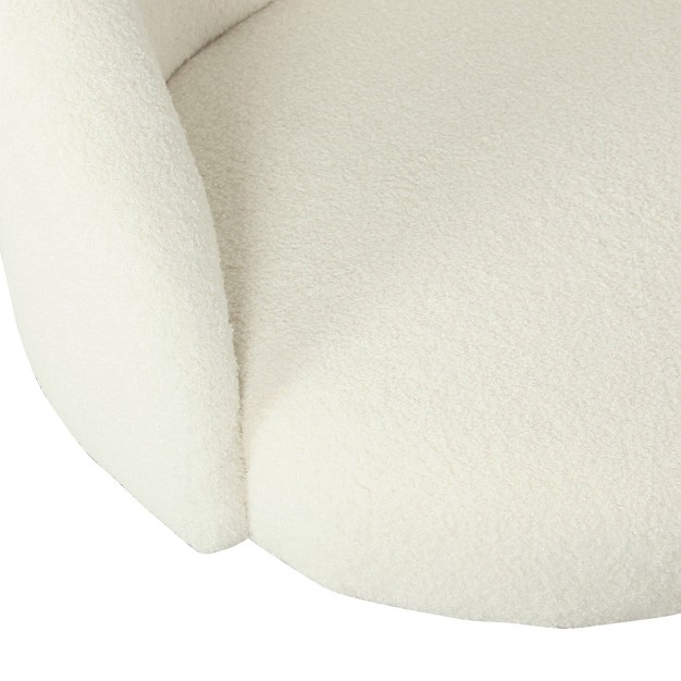 Modern Faux Shearling Accent Chair Cream Homepop