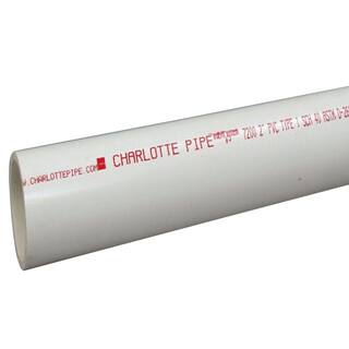 Charlotte Pipe 2 in. x 10 ft. White Schedule 40 Rigid PVC Pipe Solid Core Non-Potable Water PVC 07200  0600