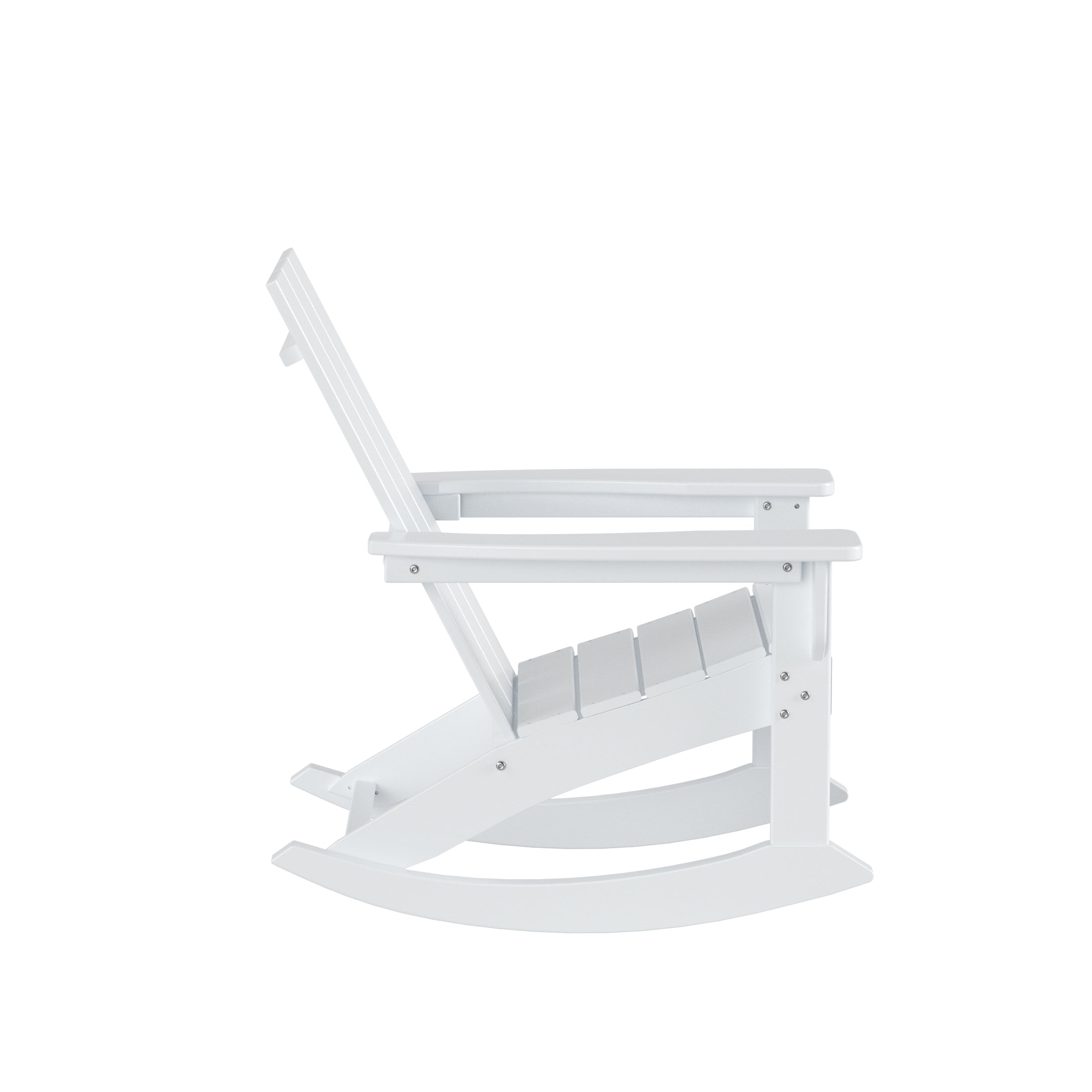 GARDEN Set of 2 Modern Plastic Outdoor Rocking Chairs for Patio Porch, White