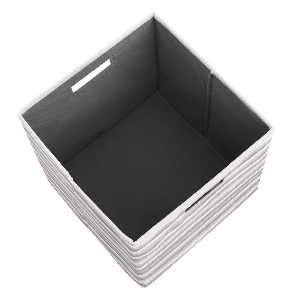 Linon Home Decor 13 in. H x 13 in. W x 13 in. D Gray Fabric Cube Storage Bin 2-Pack THD02662