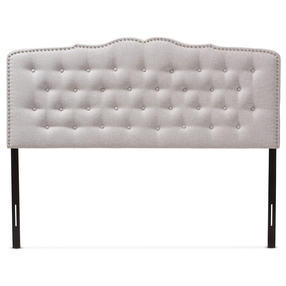 Lucy Modern and Contemporary Greyish Beige Fabric Full Size Headboard