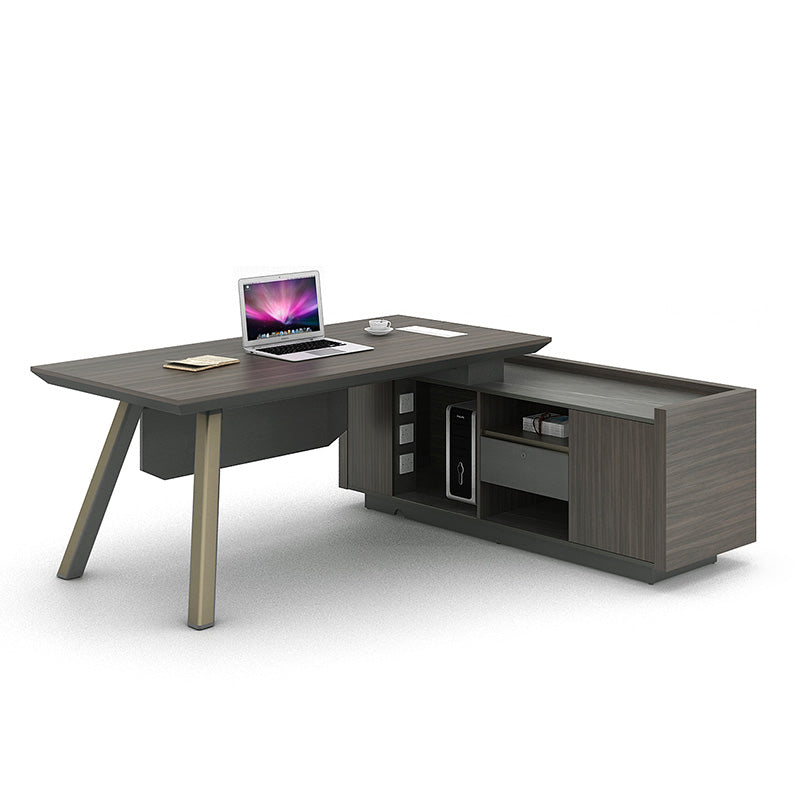 KAISON Executive Desk with Reversible Return 2M - Brown Grey