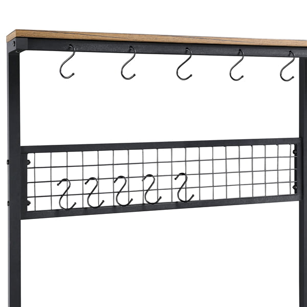 Yaheetech Adjustable Feet Microwave Stand 67''H Baker's Rack For Kitchen Rustic Utility Storage Shelf Unit With 4 Storage Shelves